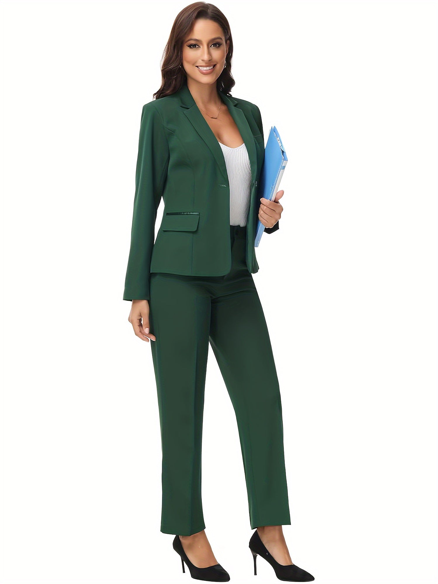 Slim One Button Office Suit
