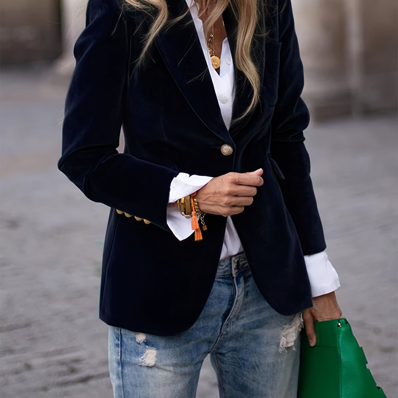 Retro Tailored Single Button Blazer