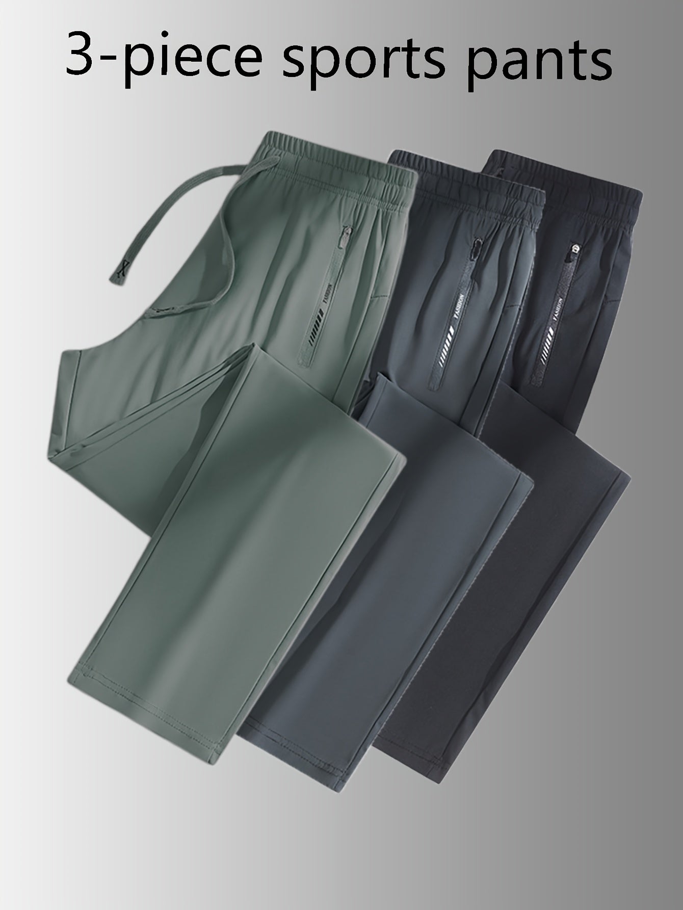 Women High-Waist Stretch Sports Pants Set (3pcs)