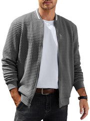 ELESOL Waffle Knit Bomber Jacket