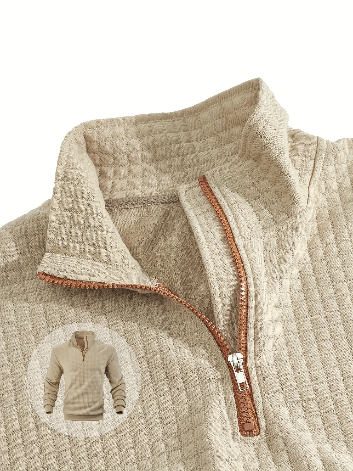 Plaid Stand Knit Top