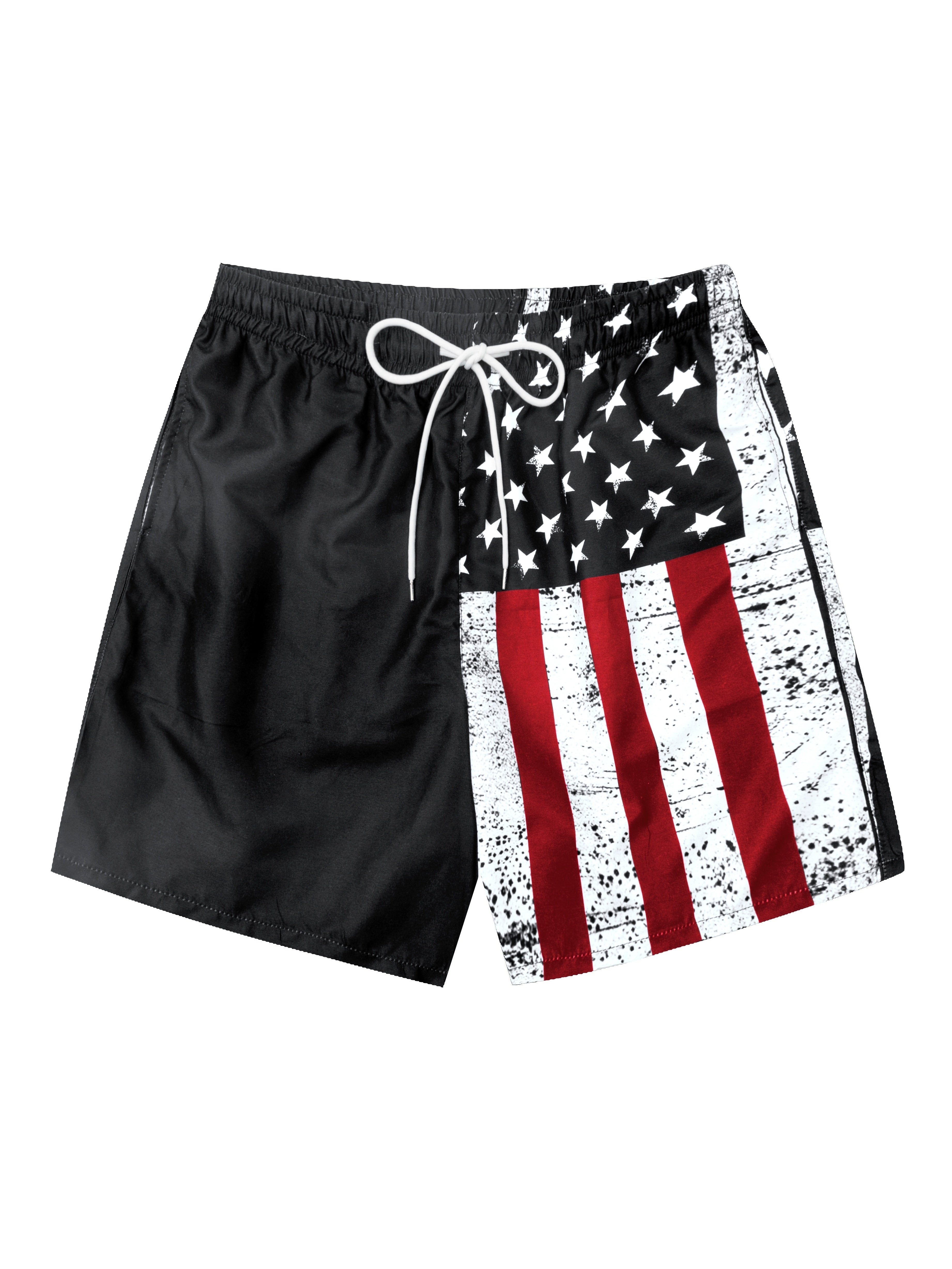 Flag Graphic Holiday Shorts