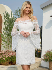 Off Shoulder Lace Wedding Gown