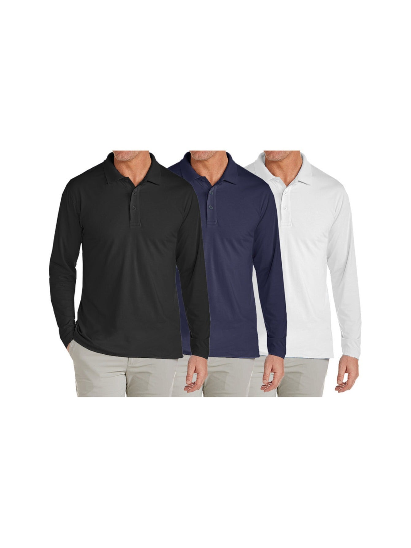 Stretch Pique Long Sleeve Polos
