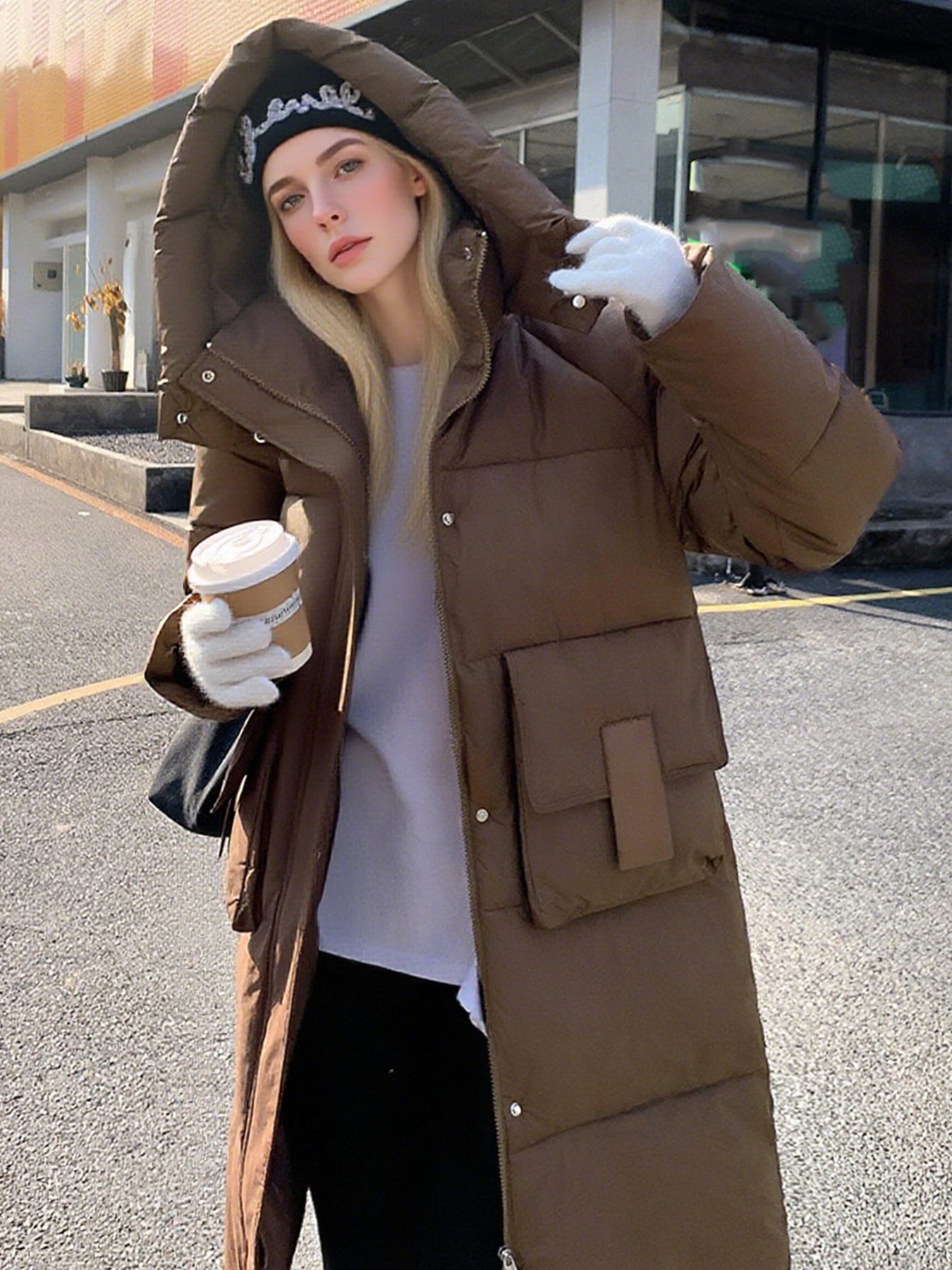 Women’s Hooded Mid-Length Puffer Coat