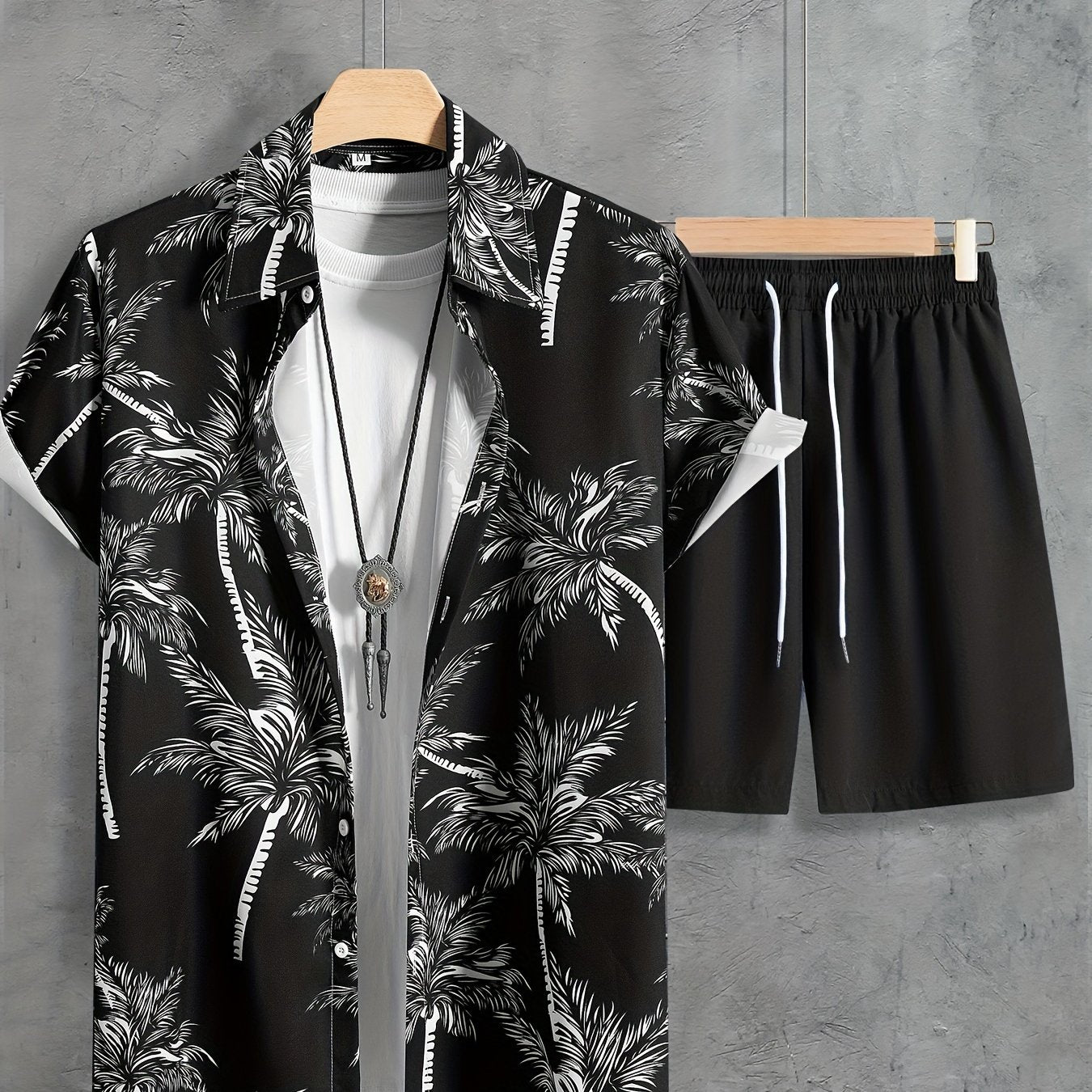 Tropical Camp Collar Shorts Set