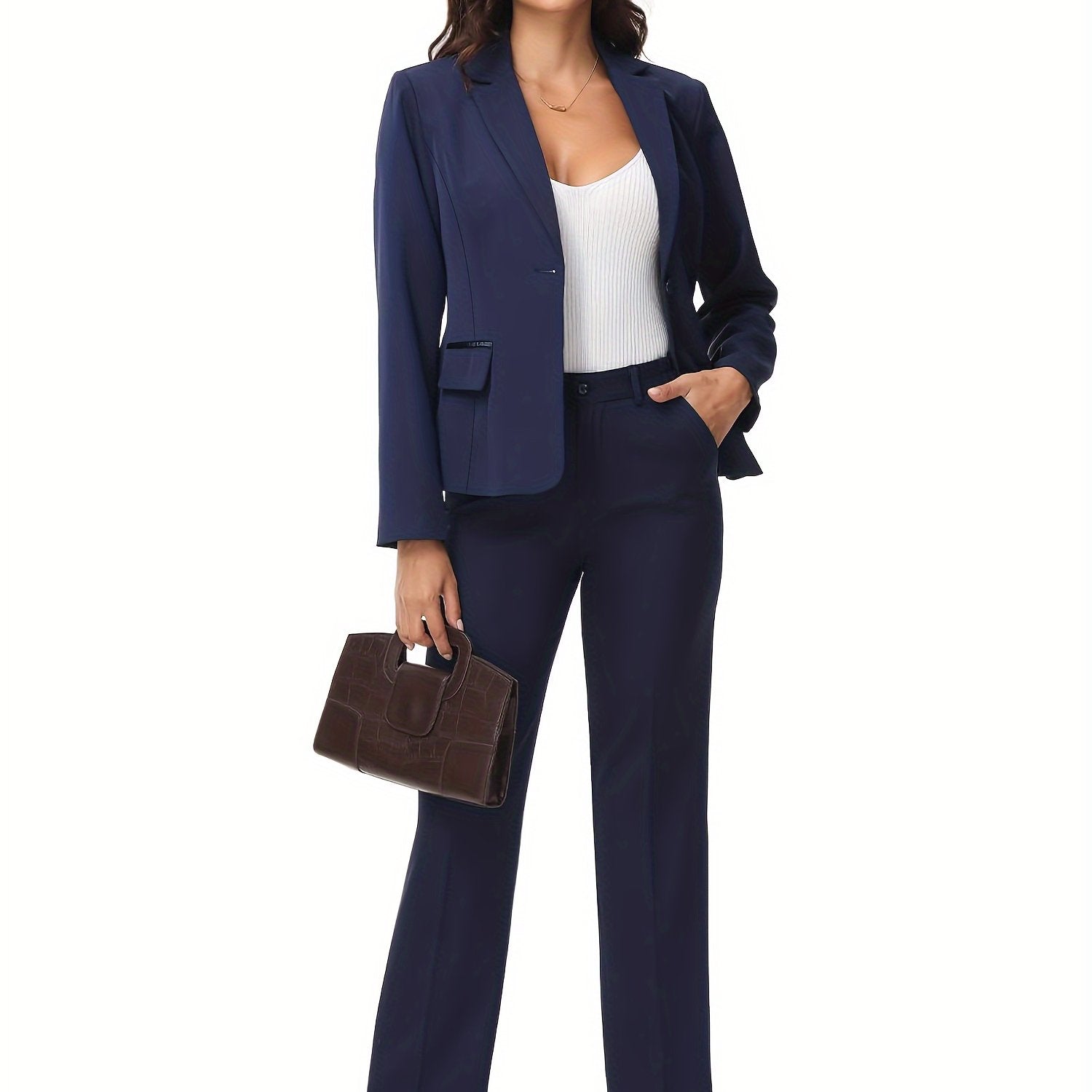 Slim One Button Office Suit