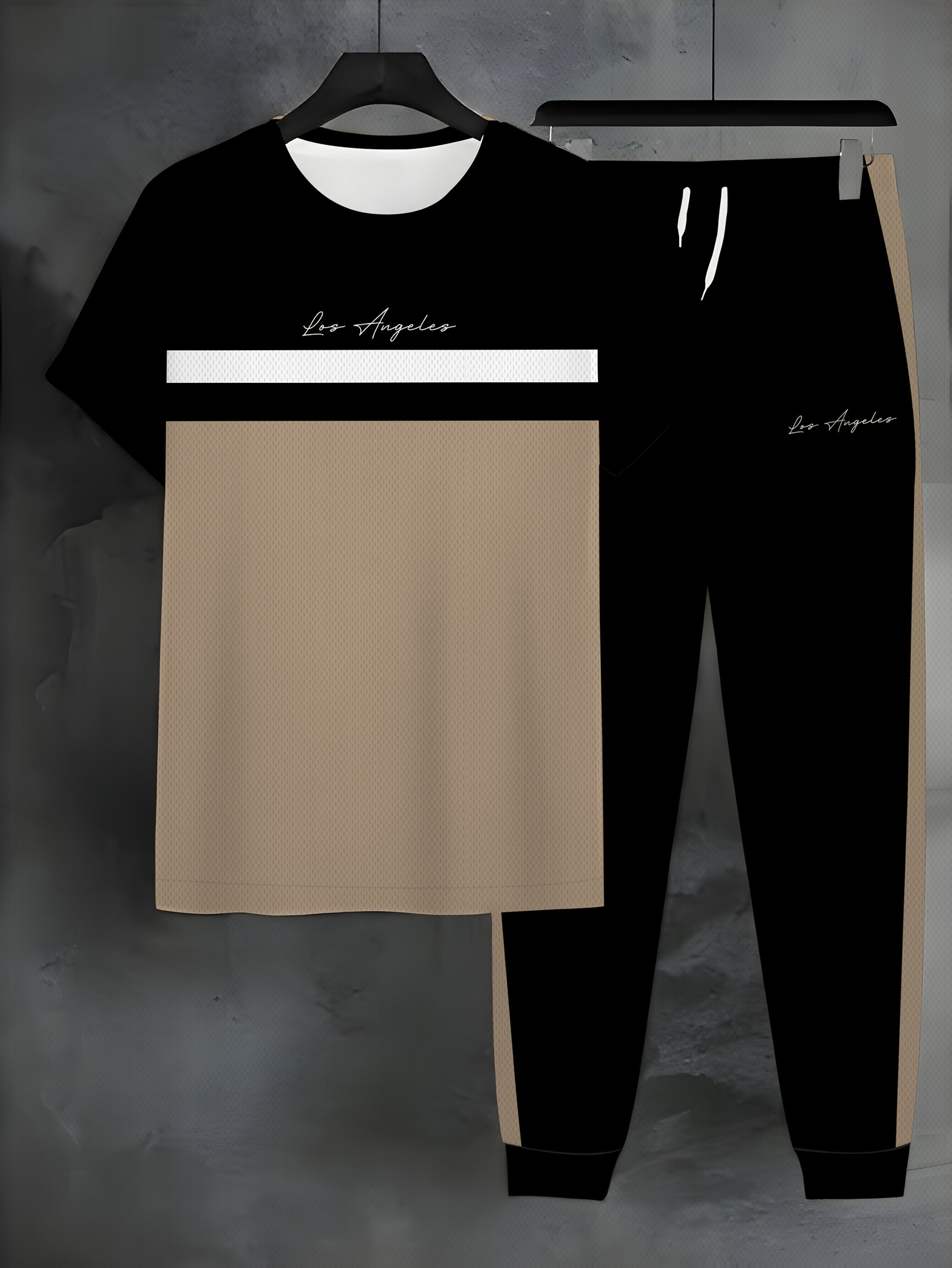 Men’s Casual 2-Piece Printed T-Shirt & Pants Set