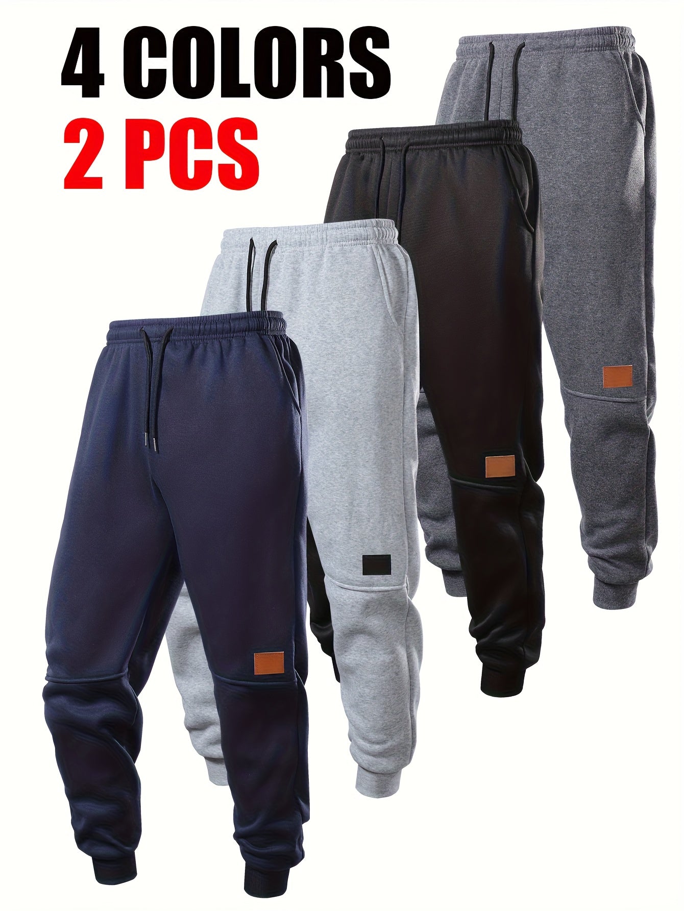 Men’s Fleece-Lined Sports Pants 2pcs
