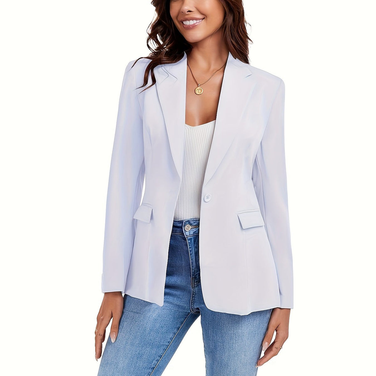 Single Button Office Work Blazer