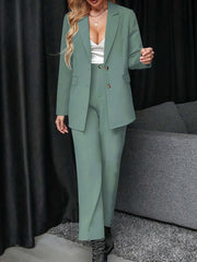 Elegant Lapel Suit Set Womens