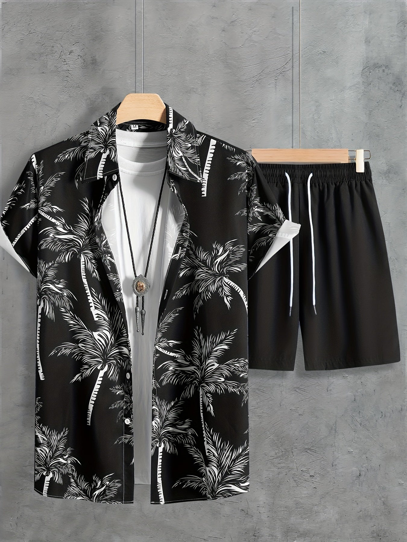 Tropical Camp Collar Shorts Set