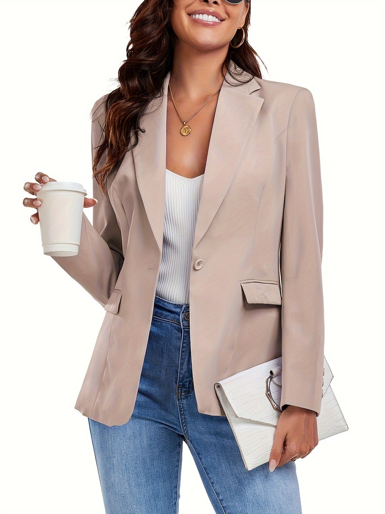 Single Button Office Work Blazer