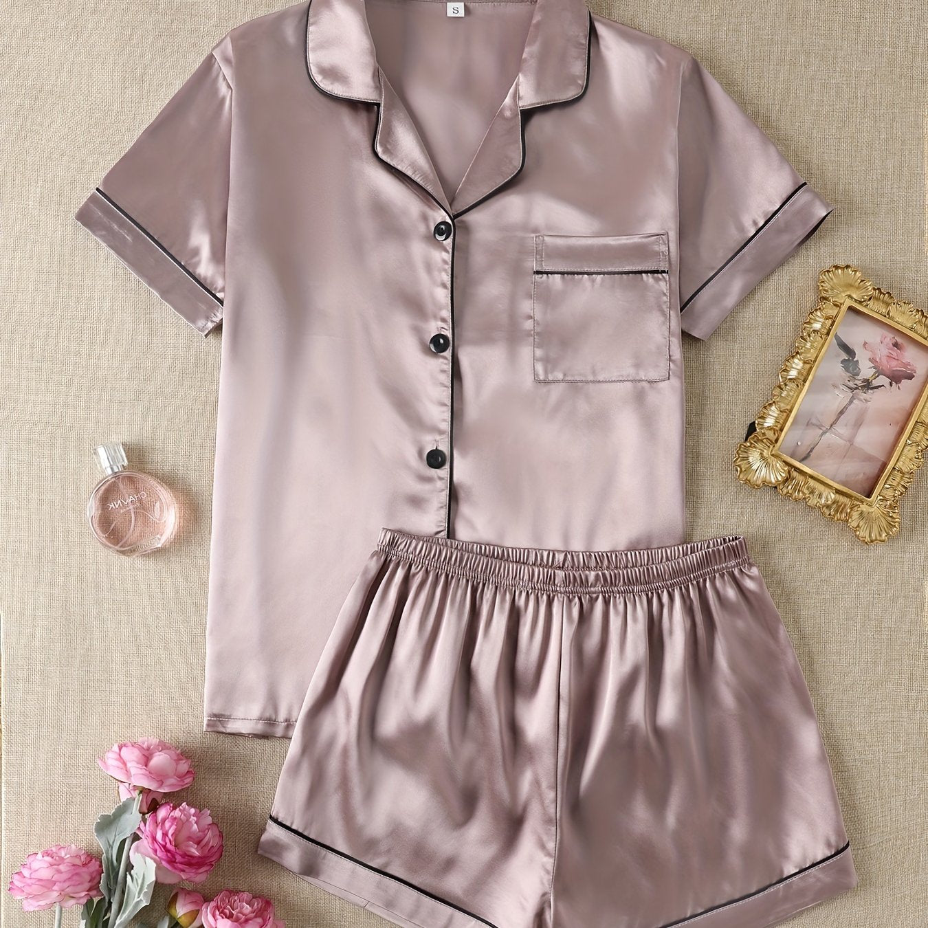 Women Satin Short Pajama Set