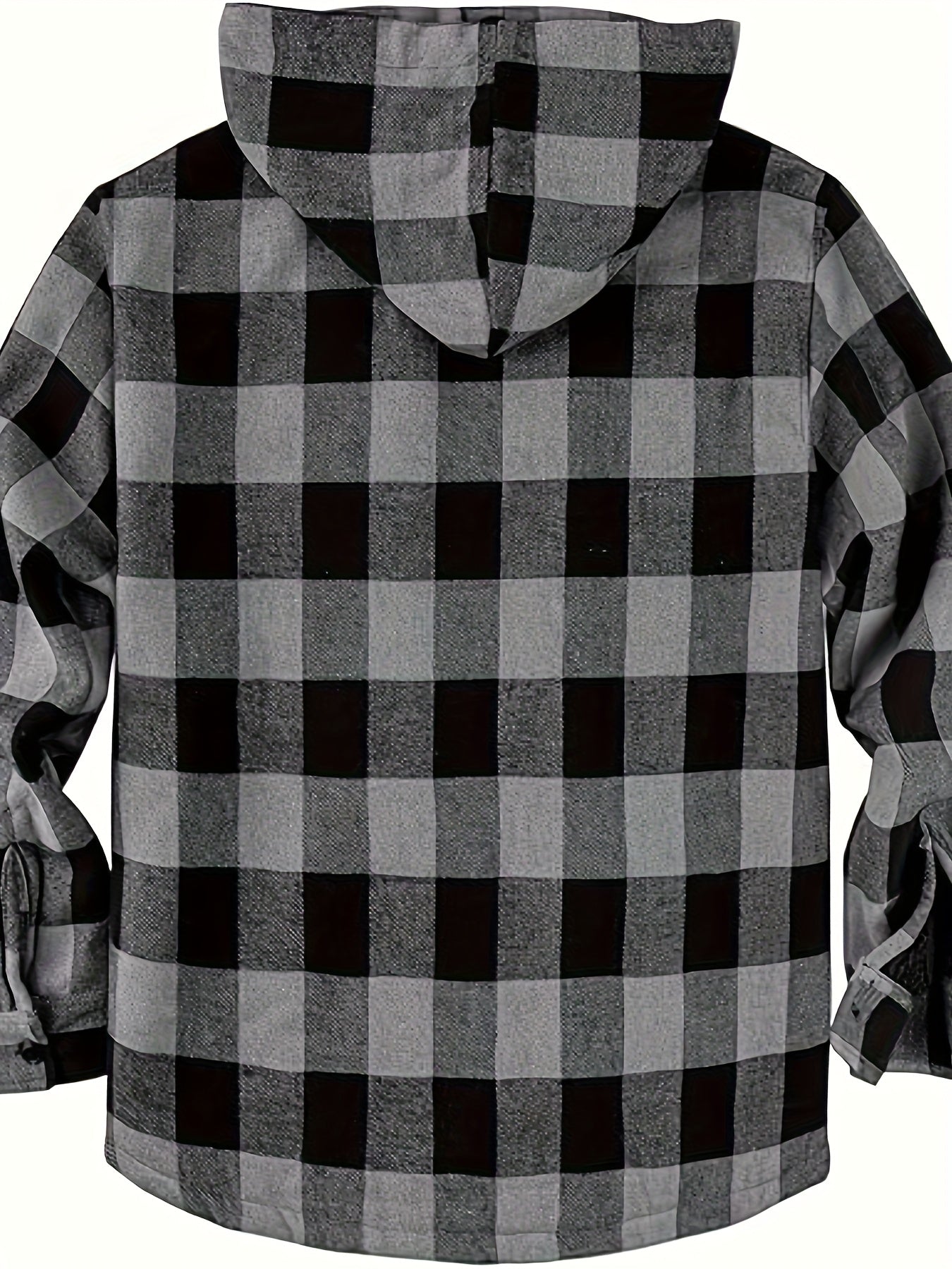 Men’s Heavyweight Plaid Hooded Winter Jacket – 2-Piece Set