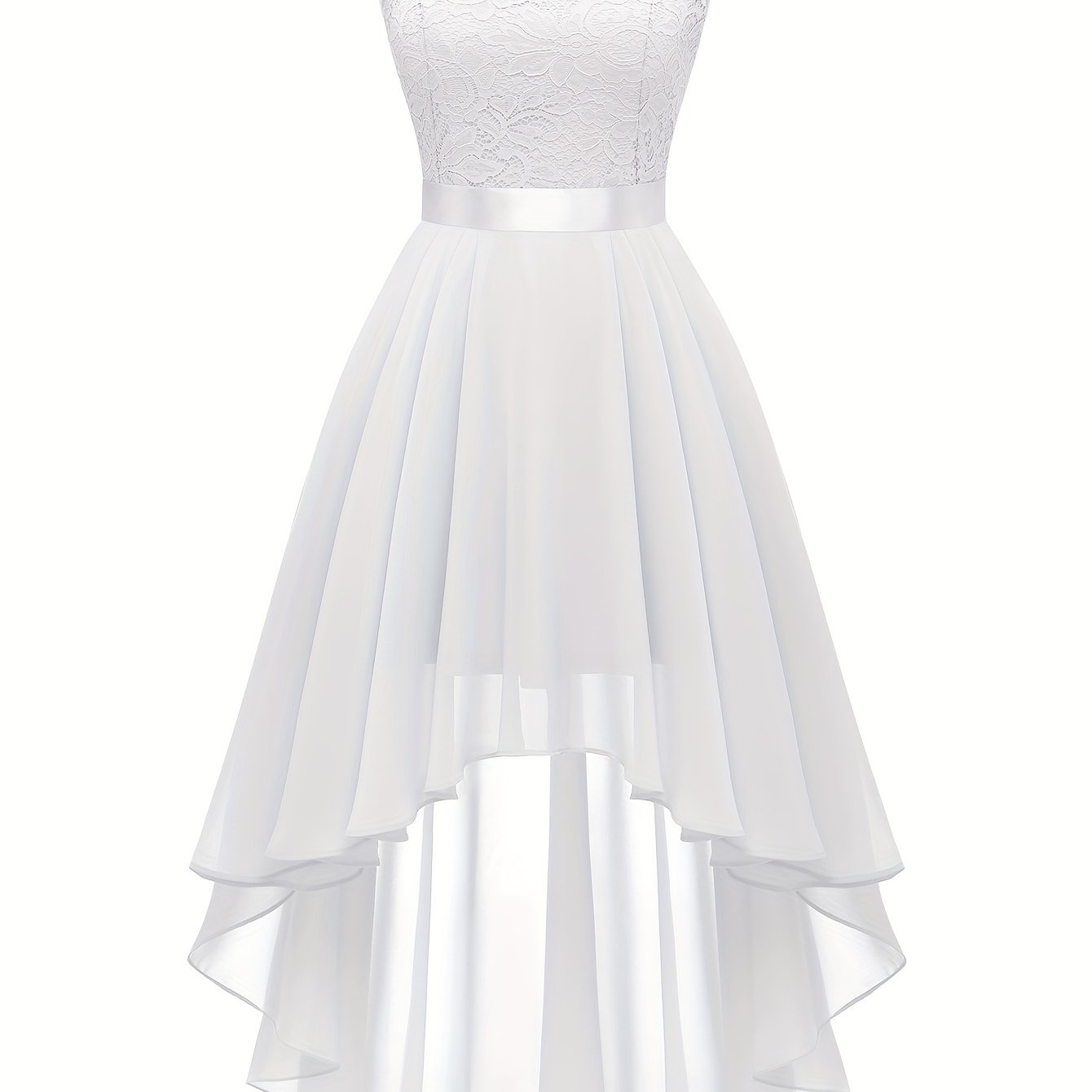 Asymmetric Lace Bow Waist Dress