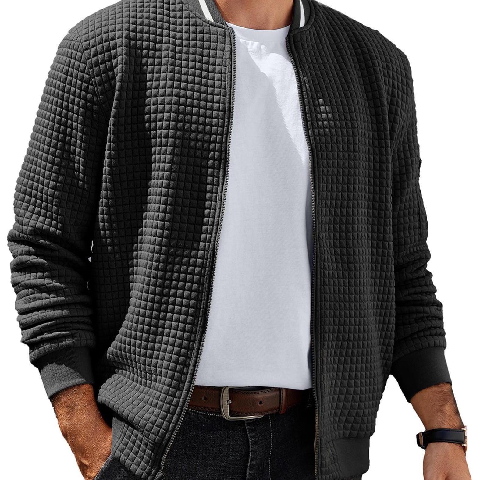 ELESOL Waffle Knit Bomber Jacket