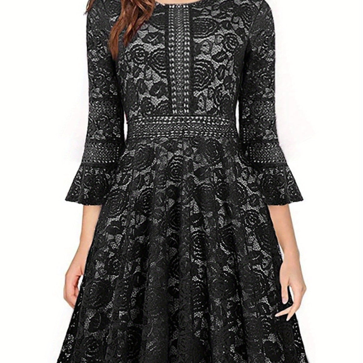 Vintage Lace Fit Flare Dress