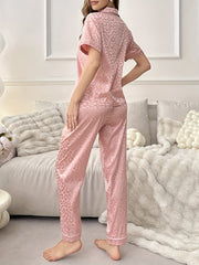 Women Satin Jacquard Pajama Set