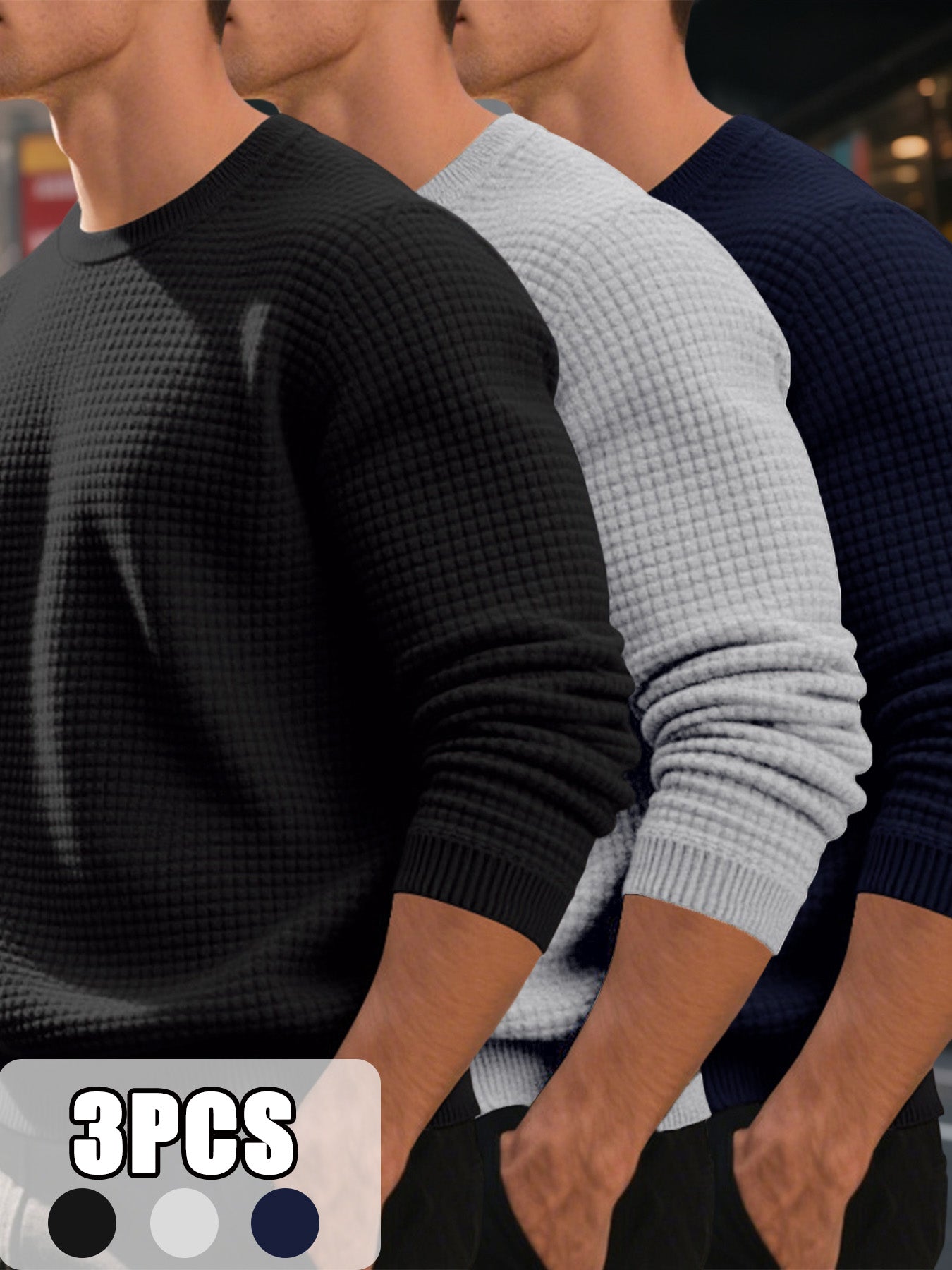 Solid Trio Knit Pullovers