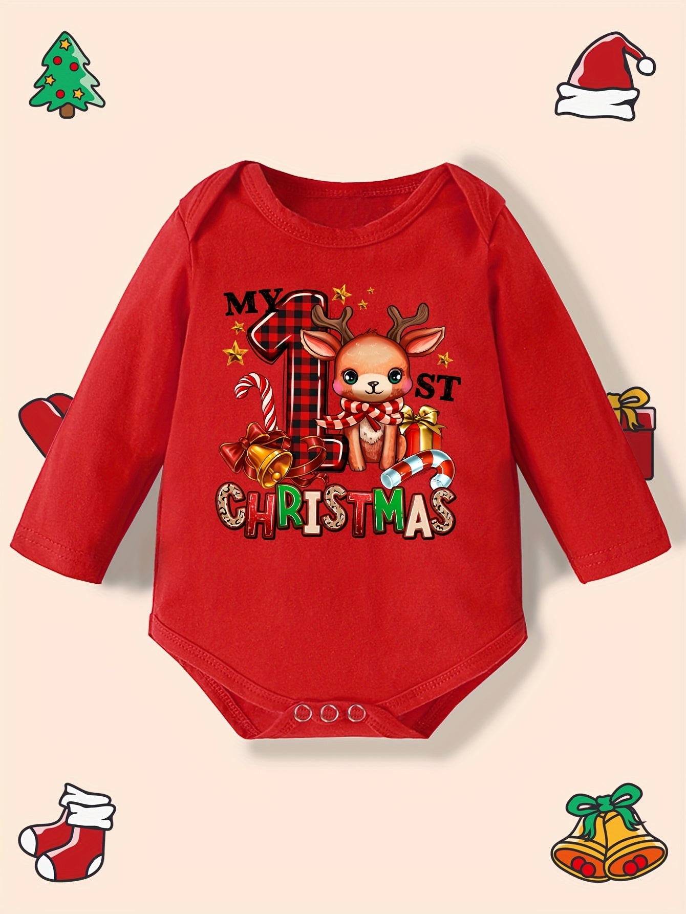 Baby Girl “My 1st Christmas” Winter Romper