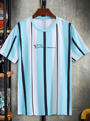 Men’s Casual Geometric Appliqué Short-Sleeve T-Shirt