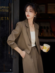 Modern Lapel Pantsuit Set Womens