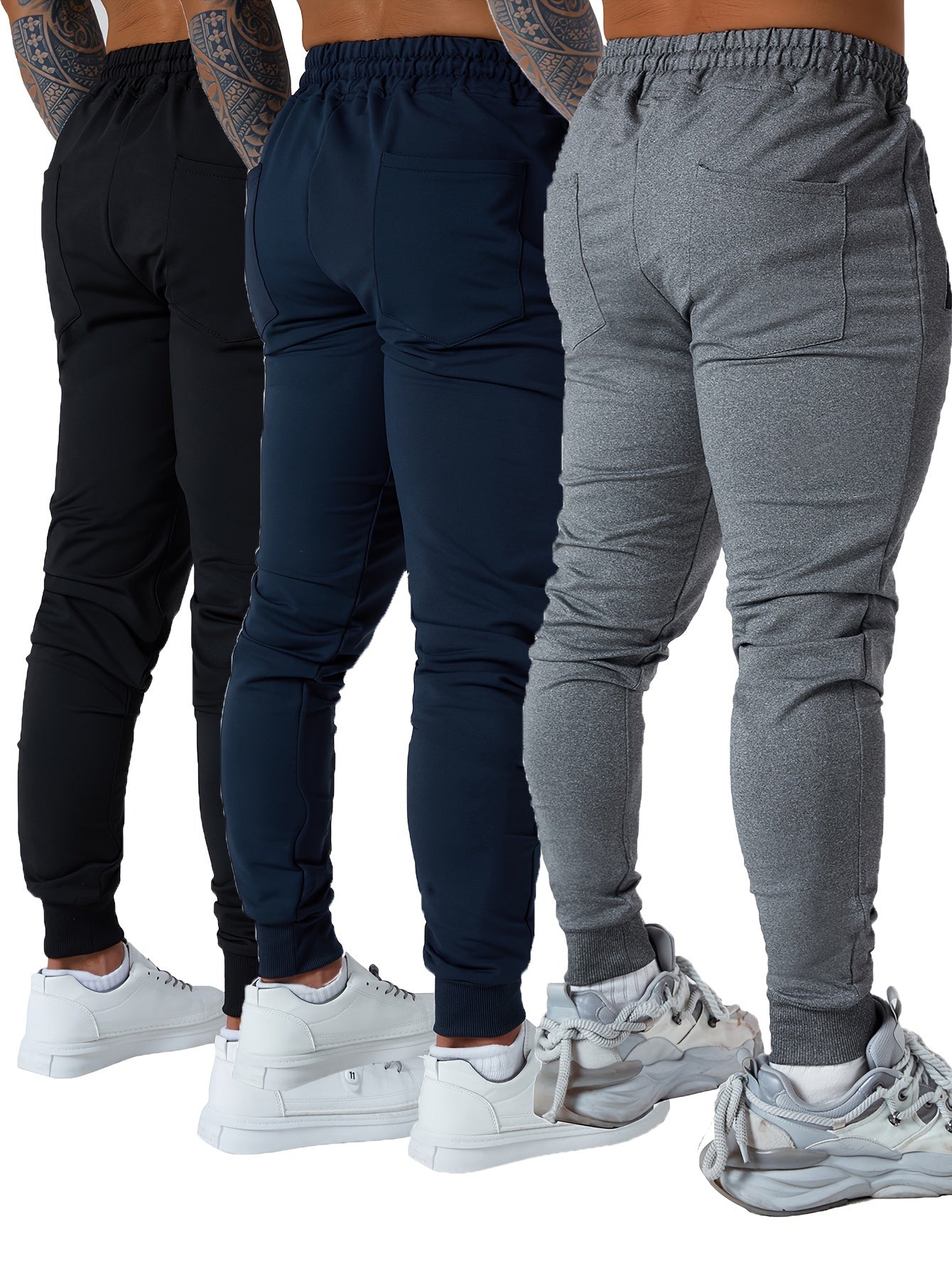 Men’s Tapered Athletic Sweatpants – 3-Piece Set