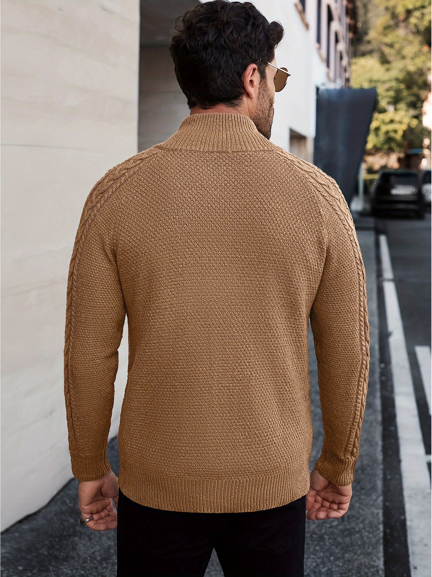 Men’s Cable-Knit Full Zip Cardigan Sweater