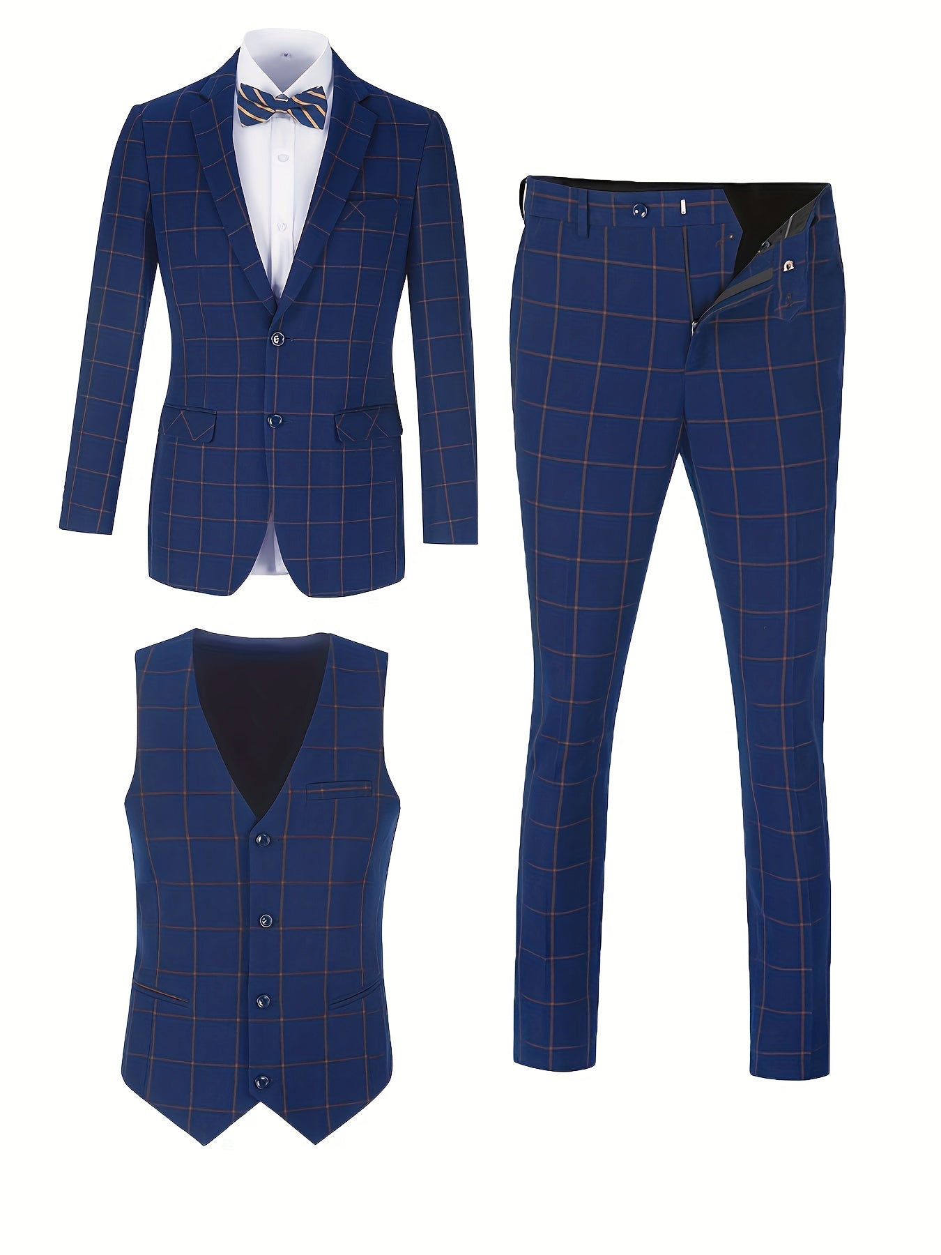 Plaid Double Trio Suit