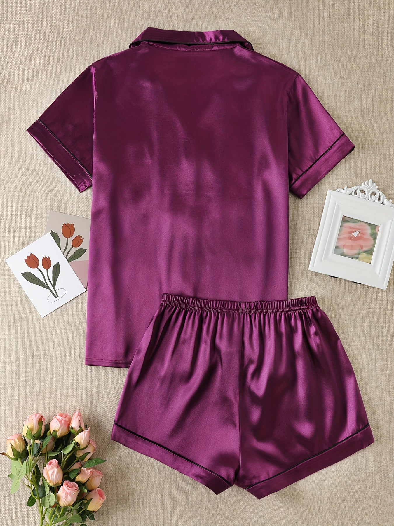 Women Satin Short Pajama Set