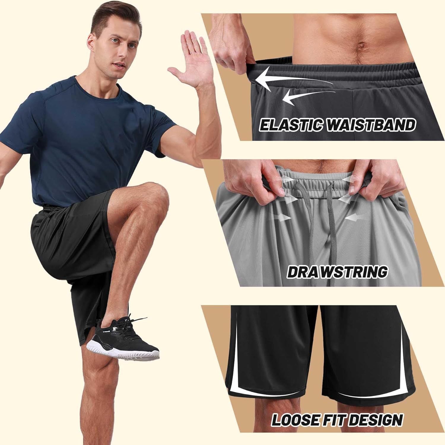 Quick Dry Athletic Pocket Shorts