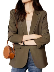 Notched Lapel Woven Blazer