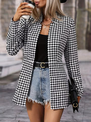 Houndstooth Open Blazer