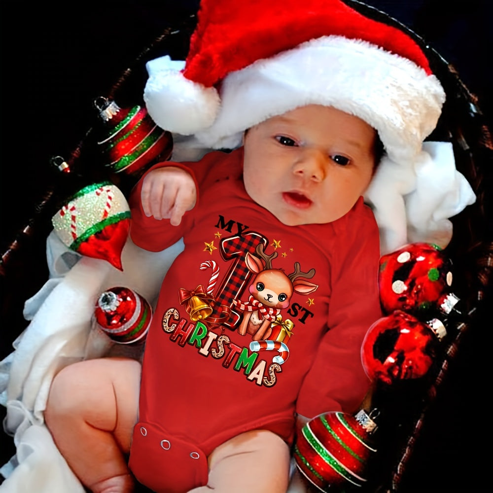 Baby Girl “My 1st Christmas” Winter Romper