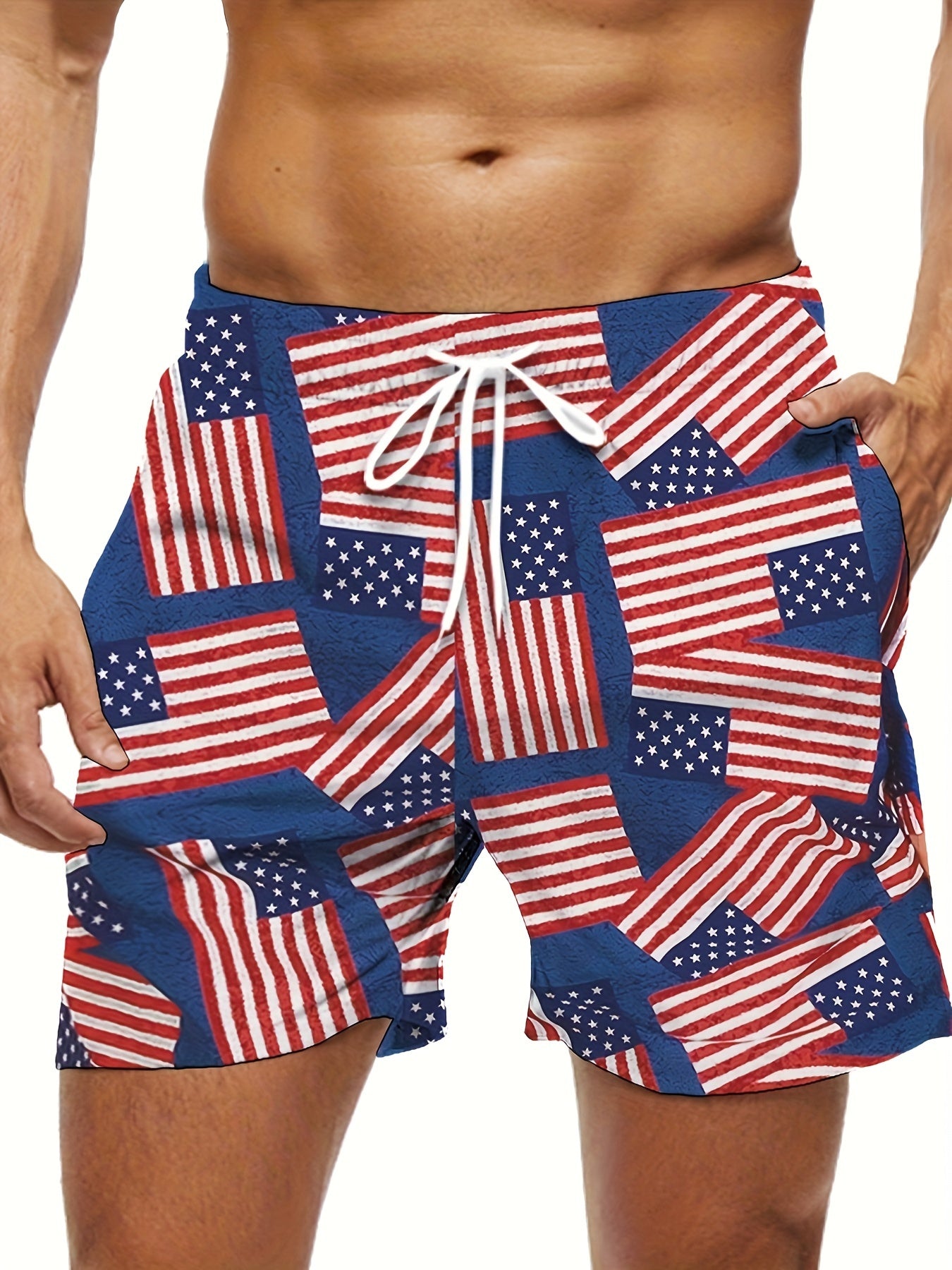 Flag Graphic Holiday Shorts