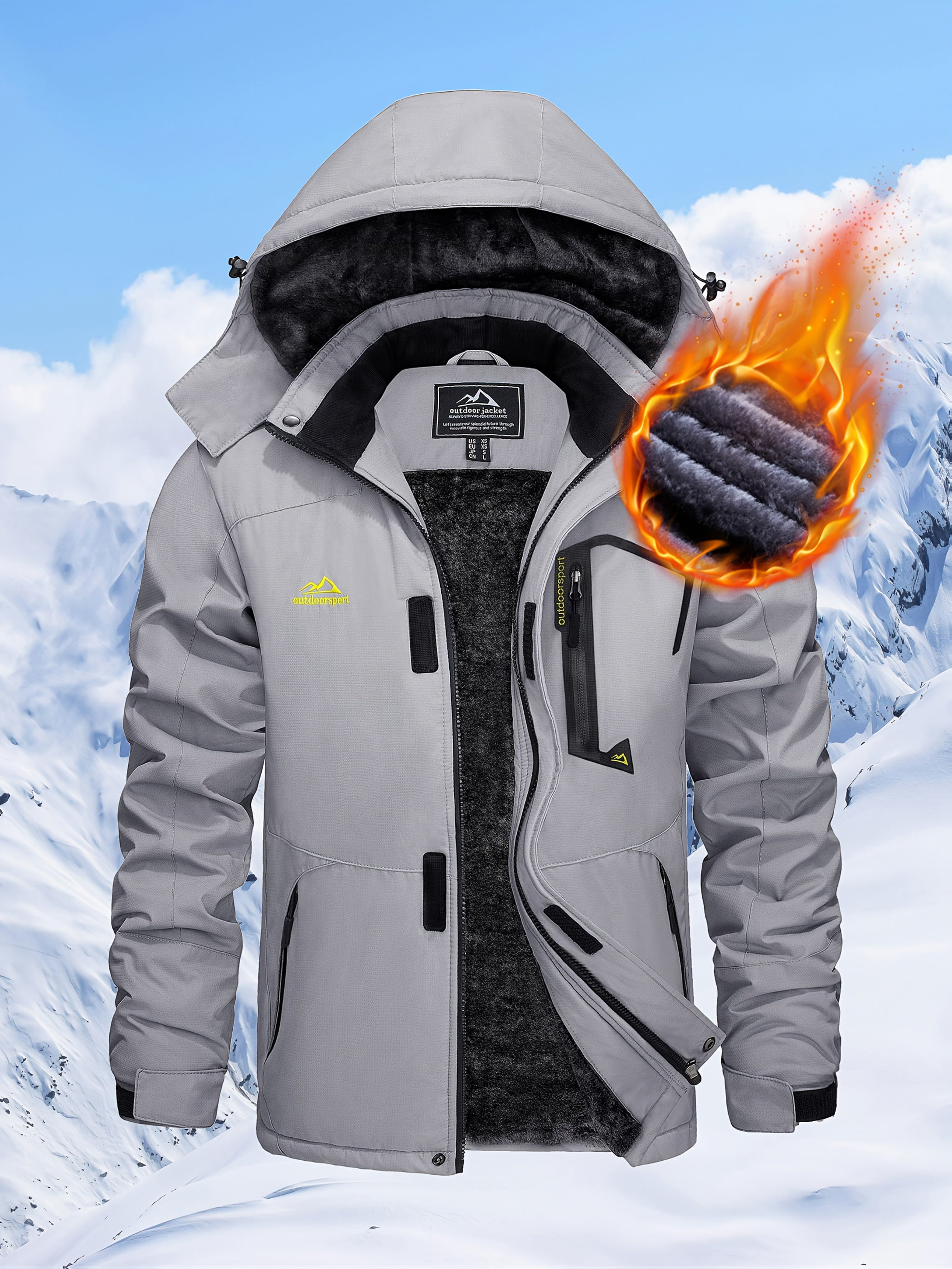 Men’s Winter Waterproof Fleece-Lined Ski Jacket