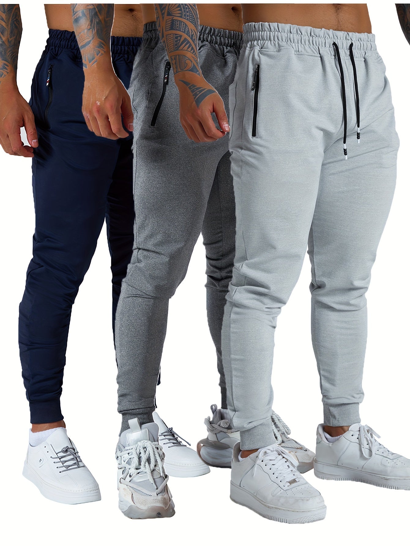 Men’s Tapered Athletic Sweatpants – 3-Piece Set