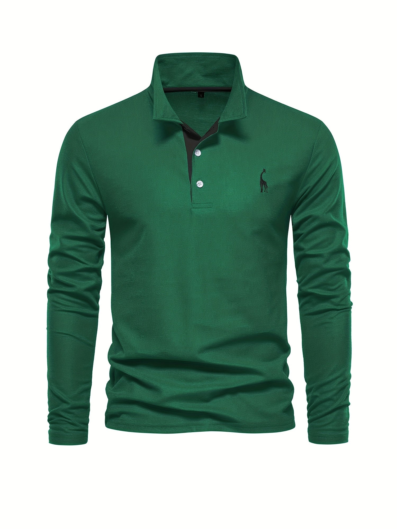 Embroidered Polo Long Sleeve Top