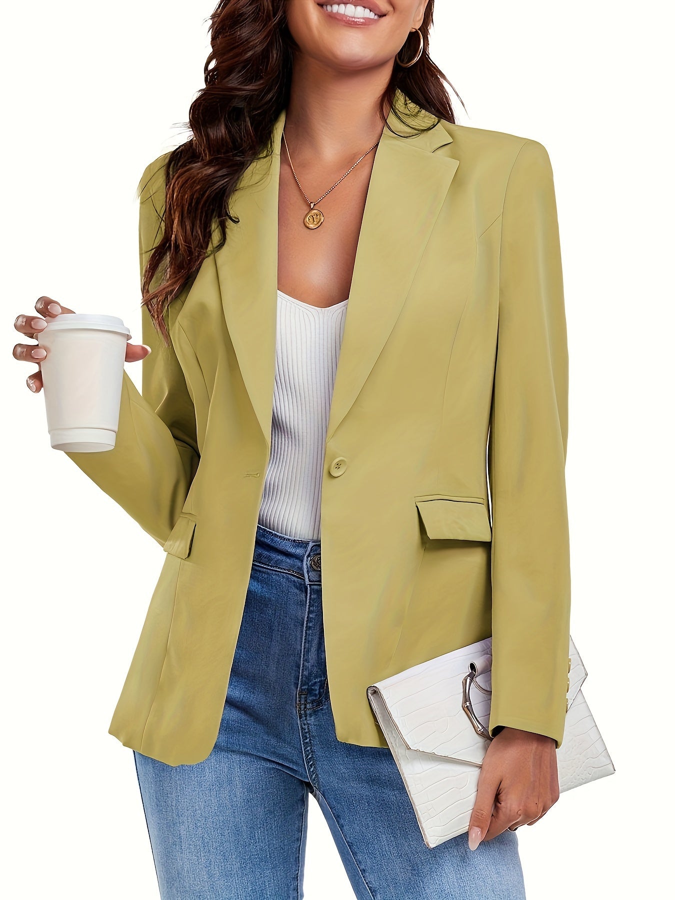 Single Button Office Work Blazer