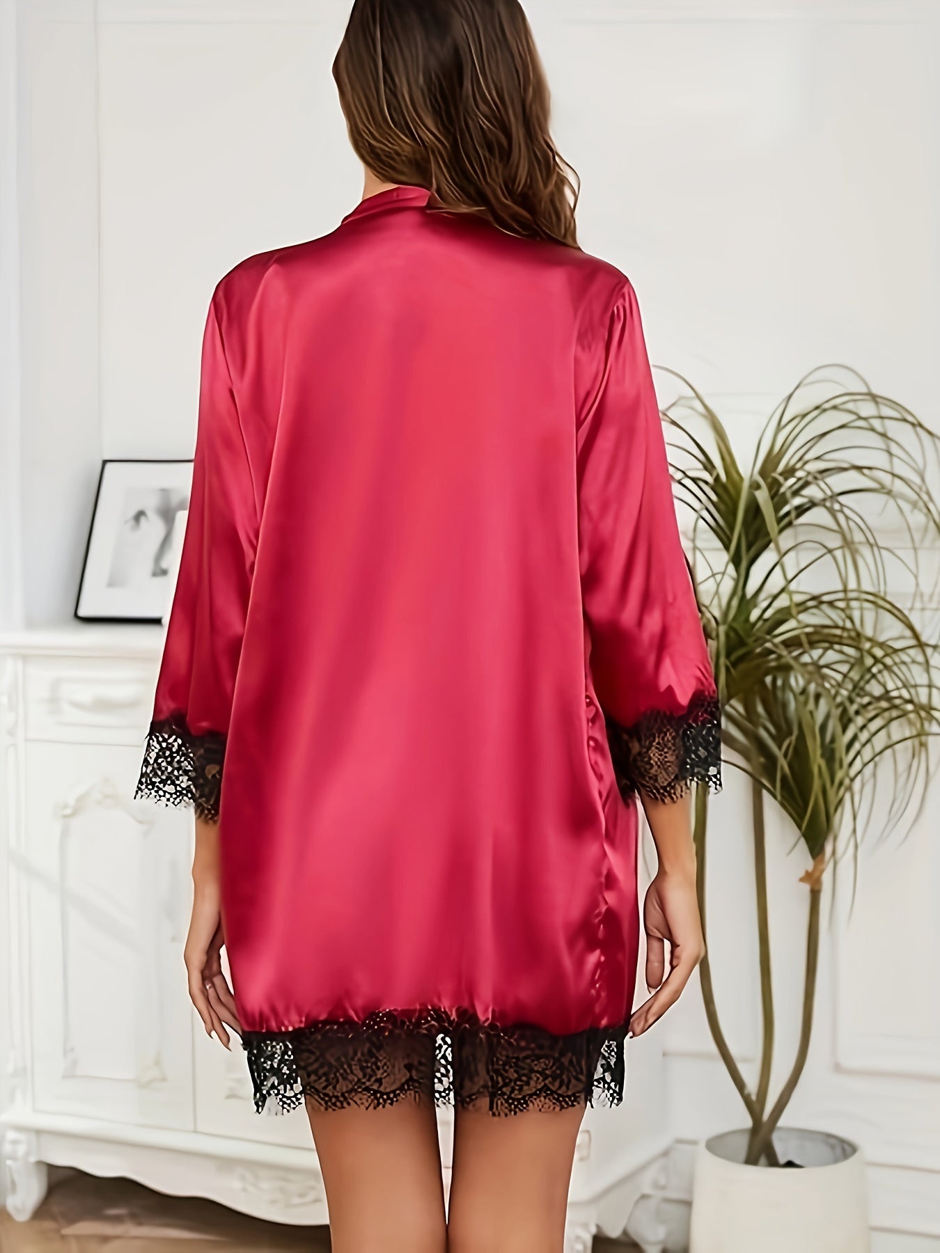 Plus Size Lace Suspender Nightwear Set