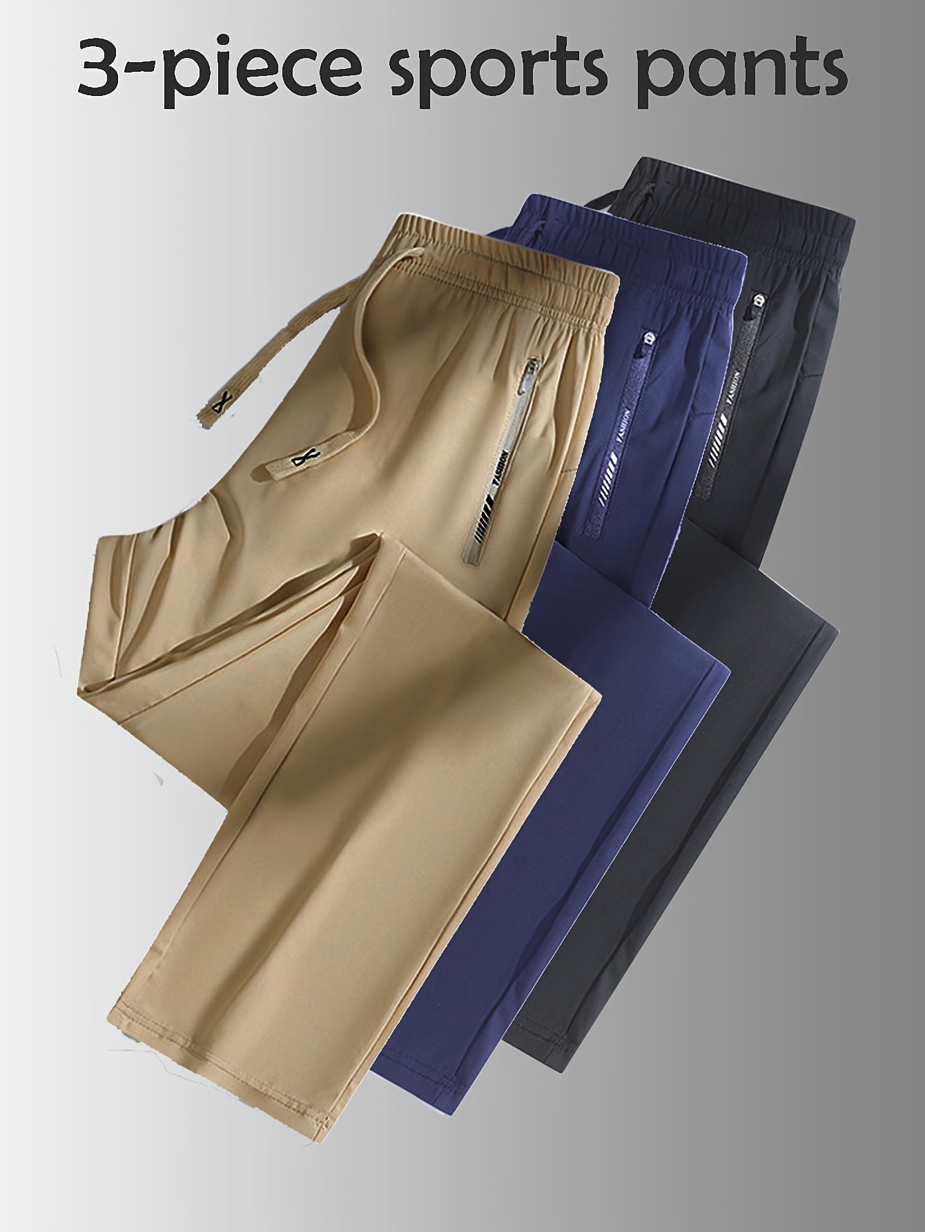 Women High-Waist Stretch Sports Pants Set (3pcs)