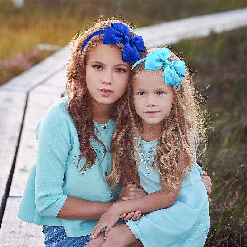 Girls’ Bow Headband Set – 15 Pieces