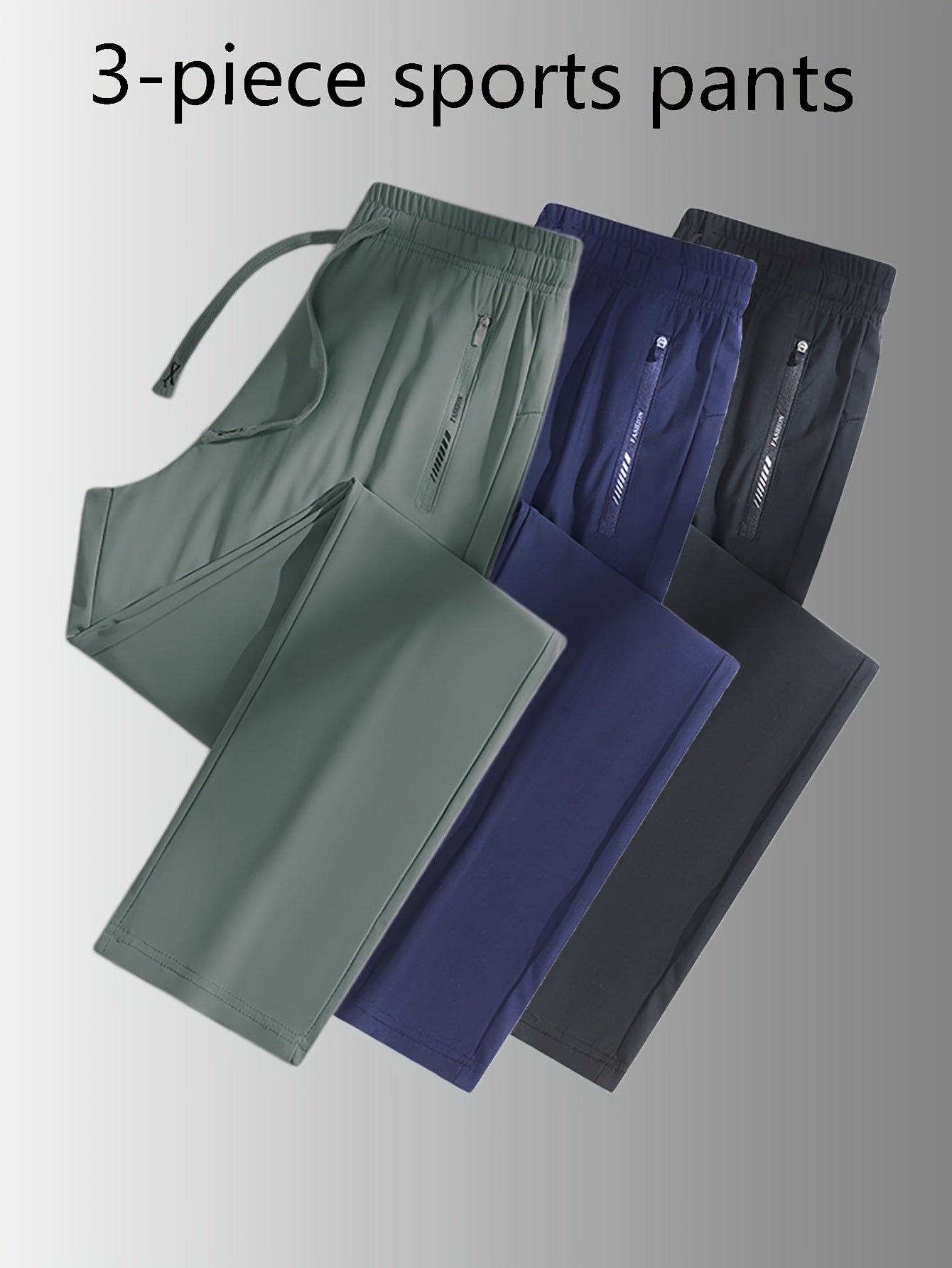 Women High-Waist Stretch Sports Pants Set (3pcs)