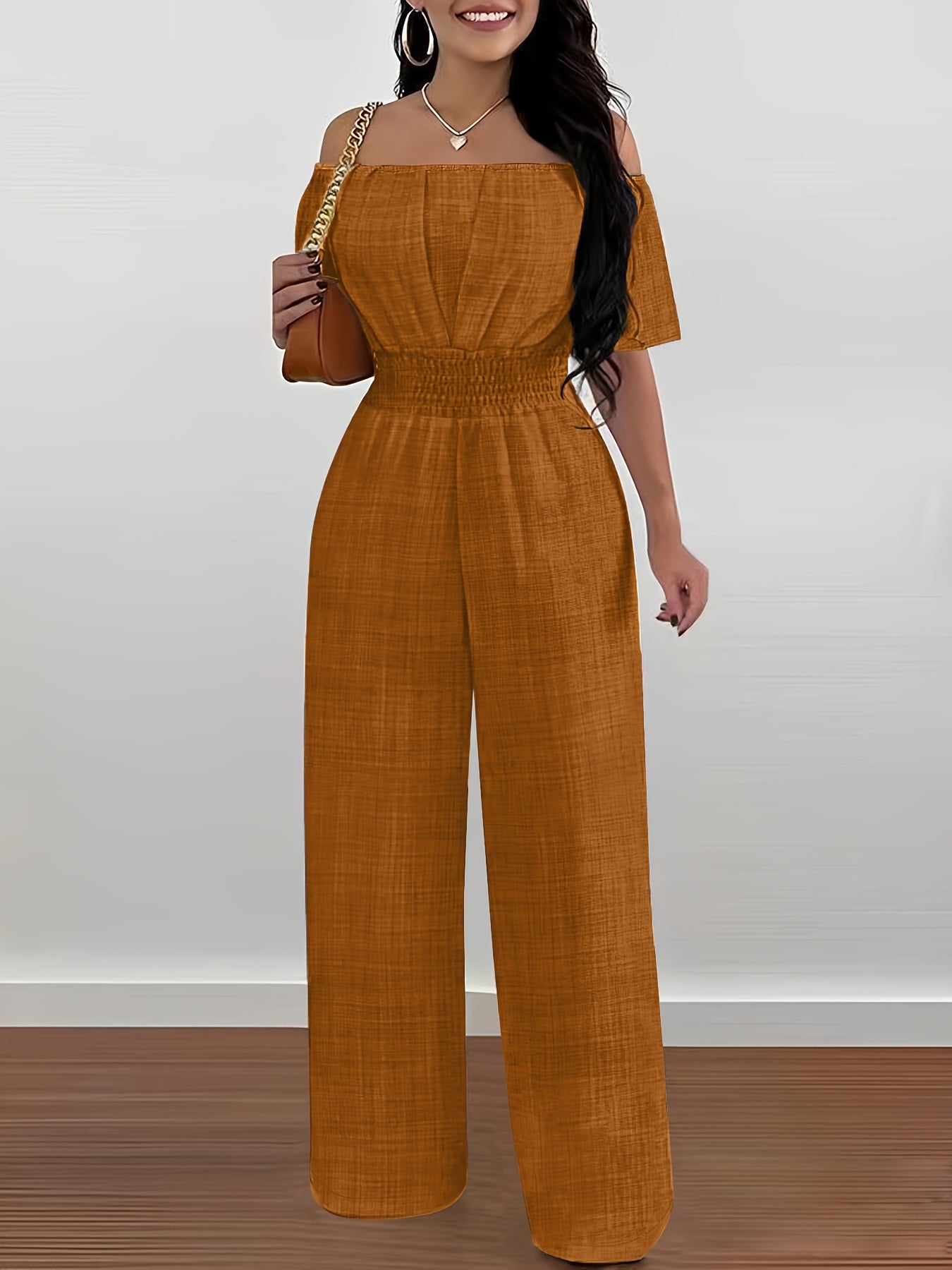 Women Off-Shoulder Wide Leg Jumpsuit