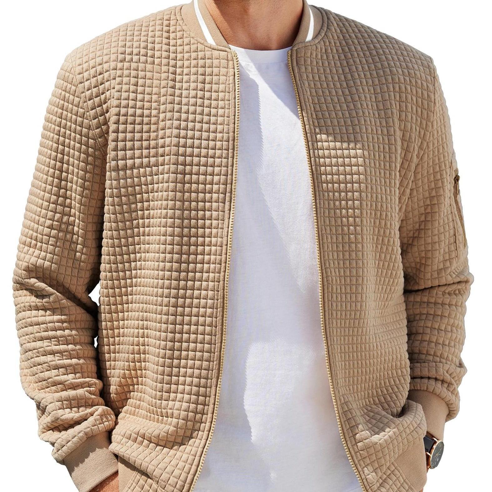 ELESOL Waffle Knit Bomber Jacket