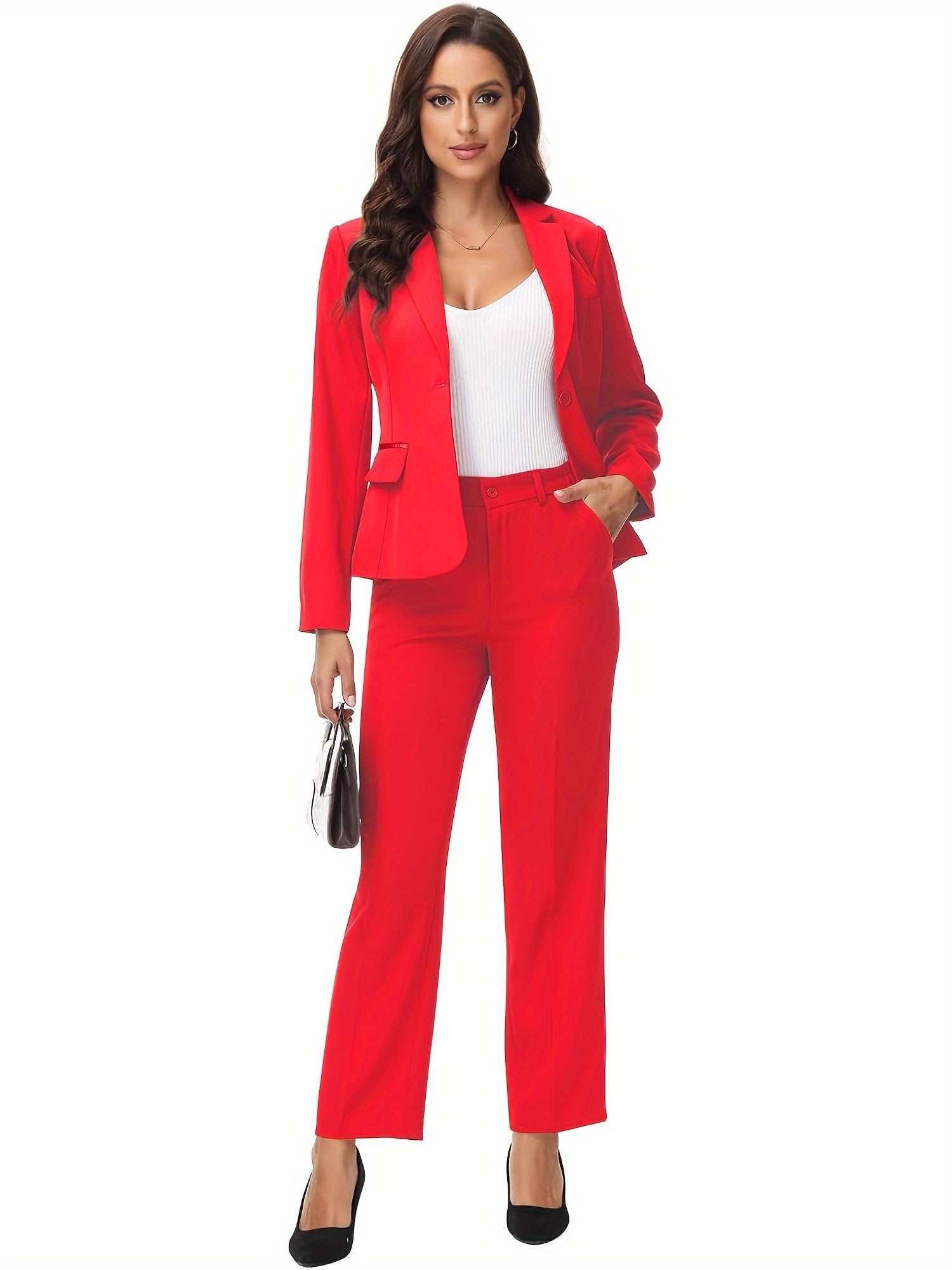 Slim One Button Office Suit