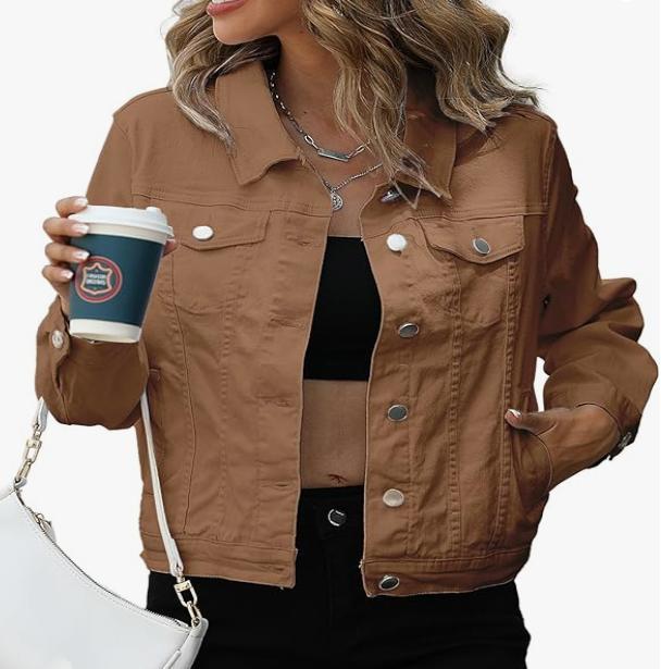 Women’s Vintage Brown Denim Button Jacket