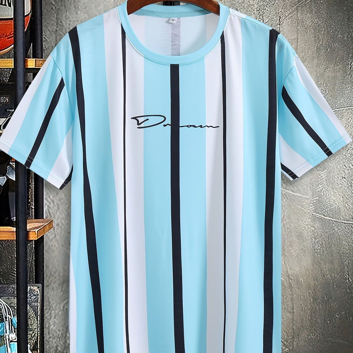 Men’s Casual Geometric Appliqué Short-Sleeve T-Shirt