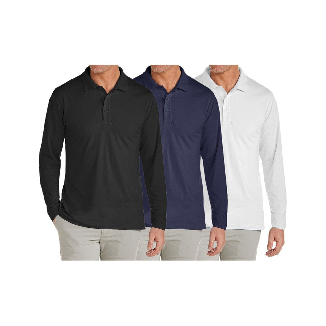 Stretch Pique Long Sleeve Polos